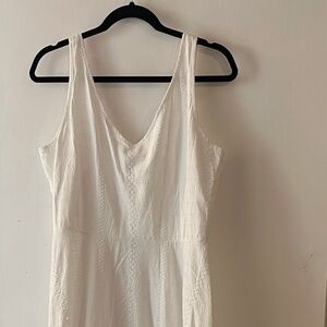 White Eyelet Sleeveless Maxi Dress Large